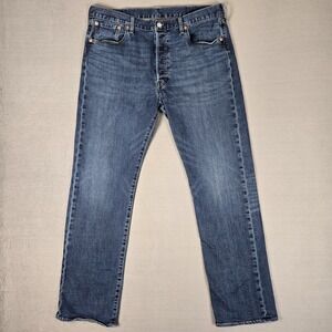 Levi's 501 Premium Jeans Mens 38x34 Button Fly Straight Leg Medium Wash Denim